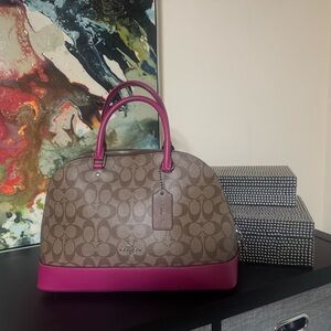 Coach Pink and Brown Satchel